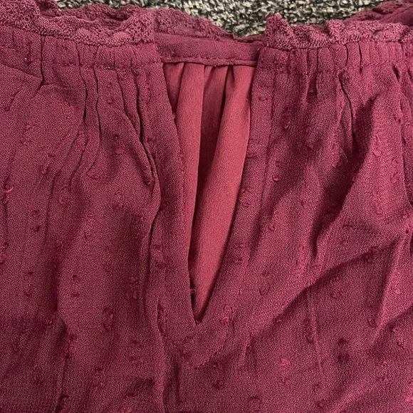 MISA Los Angeles Alin Mini Dress Size M Burgundy Swiss Dot Long Sleeves. - Picture 15 of 16